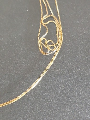 Solid Italy 585 Yellow Gold 28” Box Chain Necklace - Picture 9 of 13