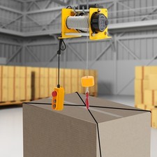 881LBS Electric Hoist Winch Tool Sets With Wired Control & Long Steel Wire Rope