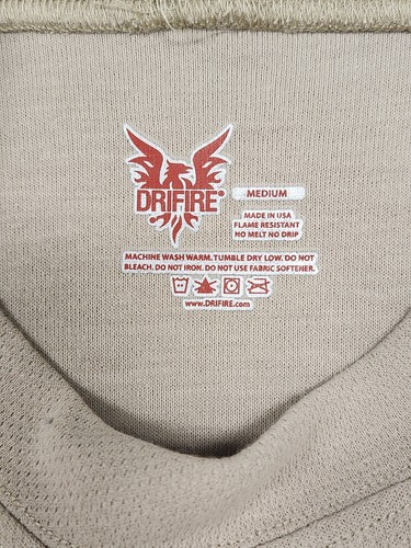 DRIFIRE Heavy Weight Long Sleeve Tee Dessert Sand Tan FR size Medium Crew Neck - Picture 6 of 7
