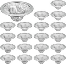 20pc Bathroom Sink Drain Strainer Stainless Steel Mesh Hair Catcher 2.1" Top 20