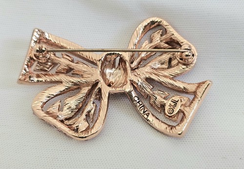 KJL breite rosa Strass Band Schleife Knoten Brosche Designer Schmuck Kenneth J Lane - Bild 6 von 6
