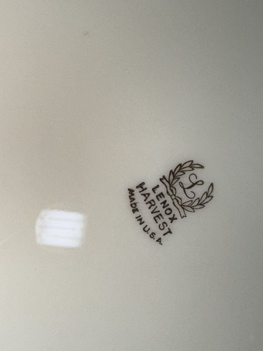 10 Lenox Harvest Speiseteller Porzellan 14K Goldrand handbemalt Made USA 1940er - Bild 13 von 21