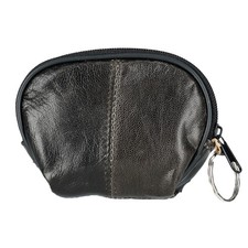CTM Leather Compact Zipper Coin Pouch Wallet