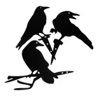  3Pcs Decorative Crow Statue Garden Metal Crow Ornament Outdoor Tree Crow