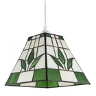 Square Green and Amber Stained Glass Tiffany Pendant Lighting Shade by Happy ...