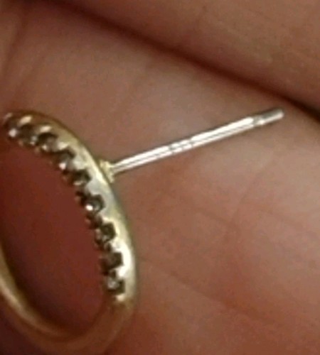 Dainty Brushed Gold over Sterling Silver .925 and CZ Stones 1/2" Earrings! - Picture 7 of 9