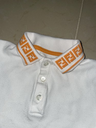 FENDI BABY FF-collar Polo Shirt White 18M FENDE POLO BUTTON UP - Picture 2 of 11