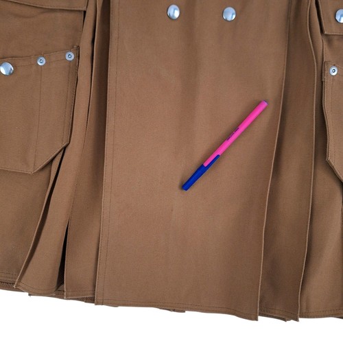 Utilikilt Utiliclan Canvas Kilt Mens 36/38 (Actual 37") Brown Tan Utility Cargo - Picture 5 of 19