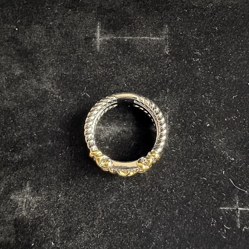 Anillo cruzado David Yurman con pavé de diamantes en oro blanco de 14 quilates talla 8 Foto 3 de 4