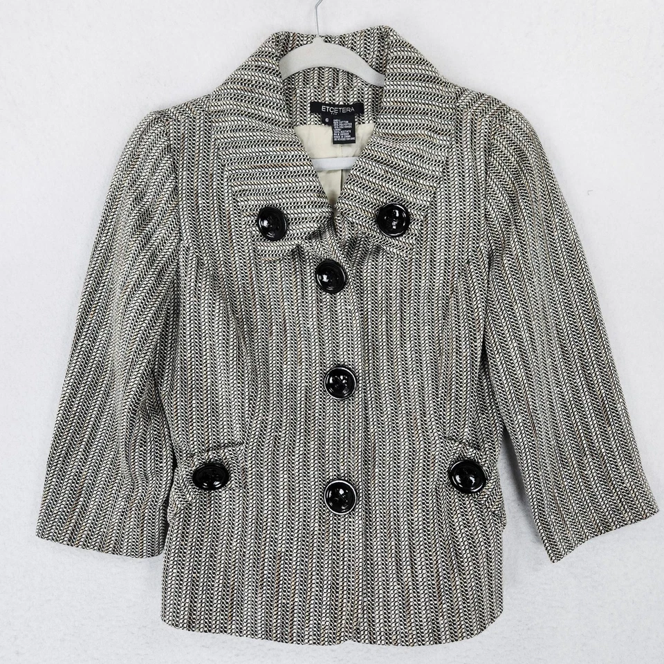 Etcetera Falda Traje Mujer 6 Negro Bronceado Carlisle Tweed Blazer Chaqueta Falda Lápiz Foto 2 de 4