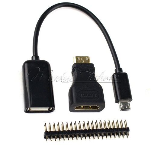 Raspberry Pi Zero Kit Mini HDMI to HDMI Adapter + Micro USB+GPIO Header 3 in 1 - Bild 2 von 9