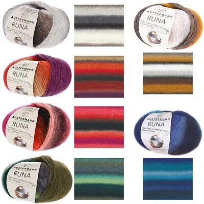 Austermann RUNA modisches Effektgarn, lebhafter Farbverlauf, luftig, voluminös