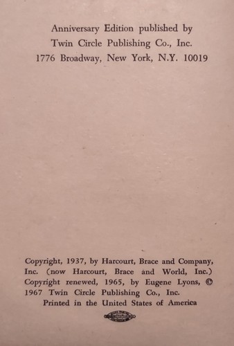 RARE Assignment In Utopia Eugene Lyons Twin Circle 1st Anniversary Edition 1967 - Picture 7 of 7