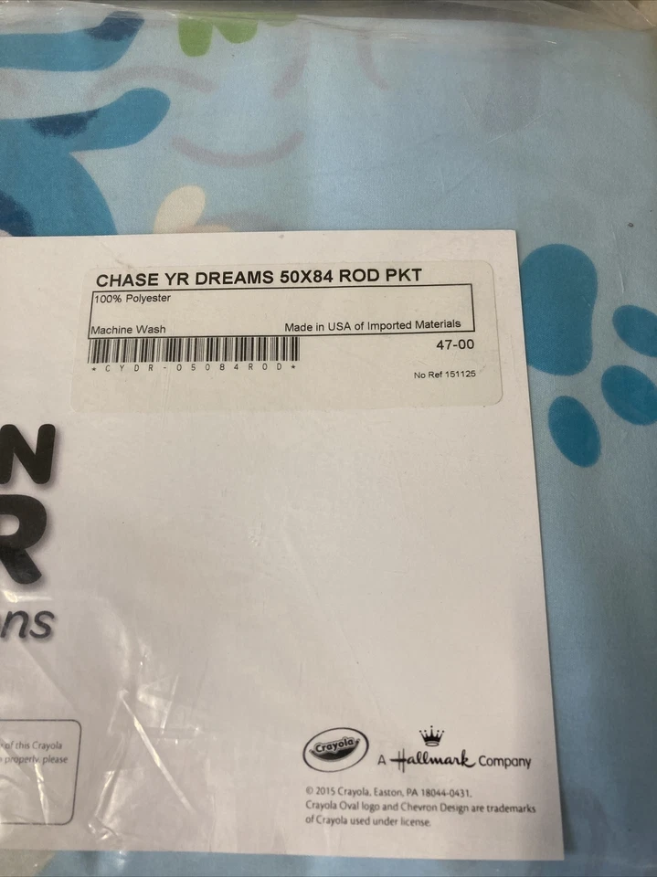 Crayola Dream In Color Chase YR Dream 50x84” Rod PKT Panel Curtain Lot 2 Panels - Image 2 of 4