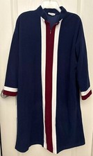 VTG Vanity Fair 70s Blue Velour Zip Up Robe/Nightgown Women s Medium Made In USA