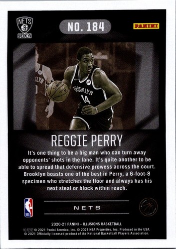 2020-21 Panini Illusions #184 Reggie Perry RC Brooklyn Nets - Foto 2 di 2