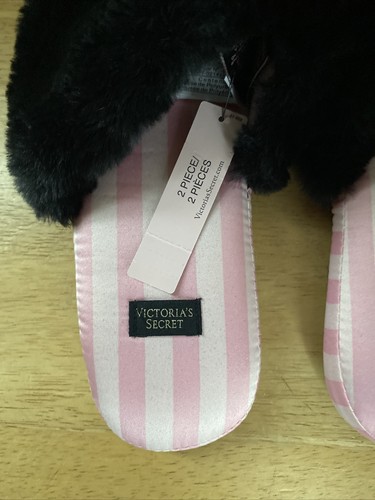 VICTORIAS SECRET SIGNATURE SATIN SLIPPERS WITH DUST BAG, size M(7-8) - Picture 7 of 9