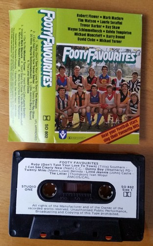 VFL-FOOTY FAVOURITES-ORIGINAL CASSETTE ALBUM-ALMOST LIKE NEW-PLAYERS SINGING-AFL