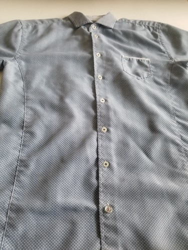 Camisas inglesas de lavandería manga corta con botones azules para hombre medianas - Imagen 3 de 11