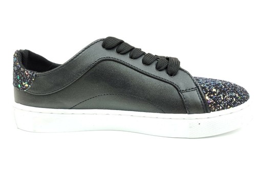 Qupid Reba-179CX Glitzer Schwarz PU Mode Sneaker Größe 7,5 - Bild 3 von 11