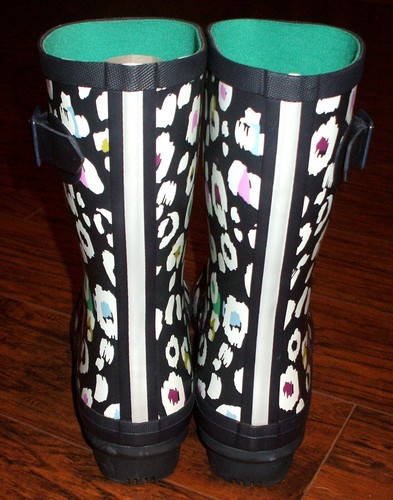 JOULES Molly Welly Rain Boots Size US 8 Mid Calf Leopard Animal Print - Picture 3 of 4