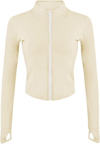 Womens Lightweight Full Zip Running Track Jacket Workout Slim Fit Yoga Sportwear - Picture 8 of 12