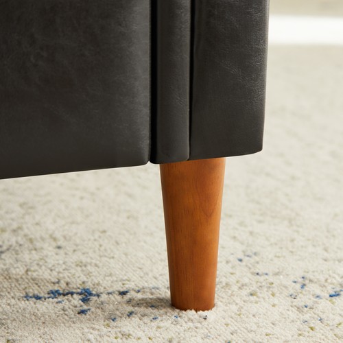Gran sofá rectangular multipropósito negro para ahorrar espacio de almacenamiento - Imagen 5 de 9