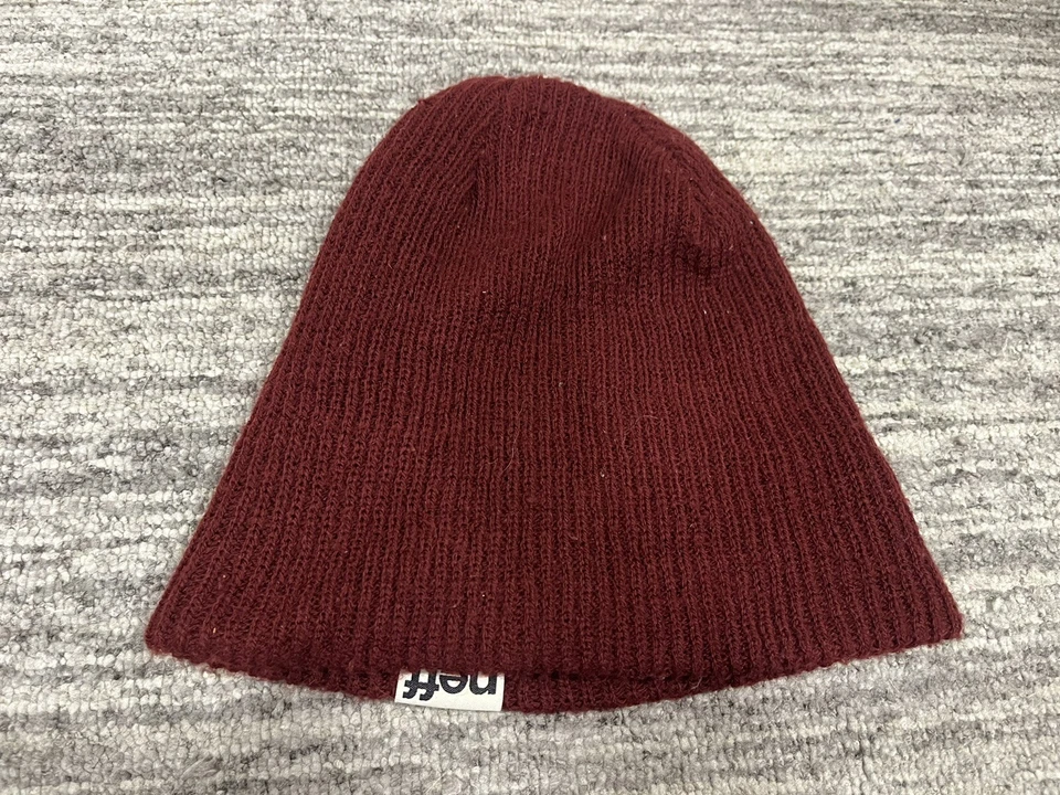 NEFF Gorro Granate Rojo Borgoña Acanalado Tejido Gorra de Nieve Burdeos Vino Unisex Foto 4 de 4