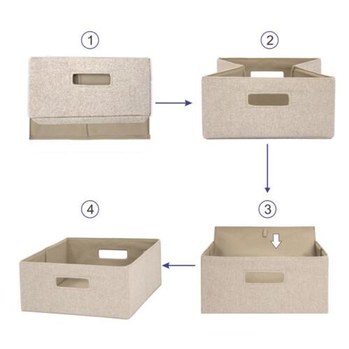 Half-Size Fabric Storage Bins 2 Pack Collapsible Organizing Cubes W/ Handles New - Picture 4 of 4