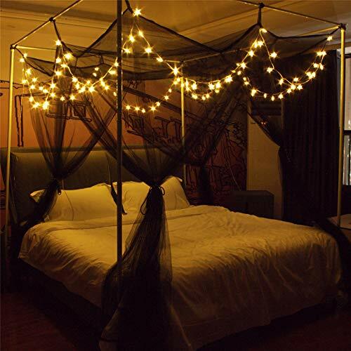 Mosquito Net for Bed, Bed Canopy with 100 led String Lights, Assorted Colors - Picture 45 of 52
