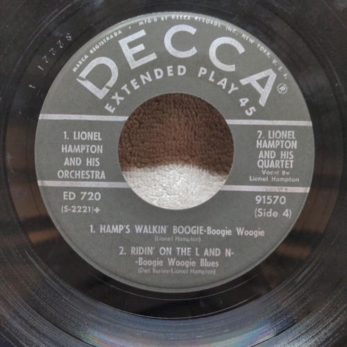 45 RPM Hamp's Boogie Woogie Lionel Hampton Decca ED-720 Picture Cover - Picture 16 of 19