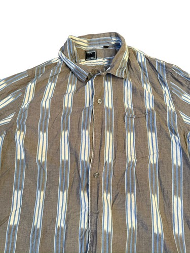Todd Snyder Shirt Mens XL Brown W/ Blue Lines Button Up Short Sleeve RN 98689 - Picture 2 of 6