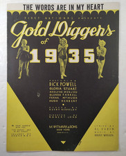 Vintage Gold Diggers of 1935 Sheet Music  "The Words Are in My Heart"