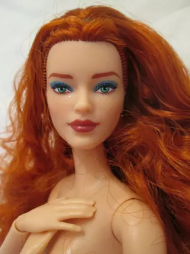 Nude Barbie Signature Looks #13 Doll Made to Move Body MTM Redhead Blue Eyes