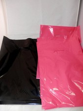 100 9" x 12" Hot Pink and Black Low-Density Plastic Merchandise Bags