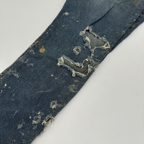 Faded Glory Jeans Mens 31x30 Carpenter Work Distressed Thrashed Destroyed - Art - Picture 15 of 16