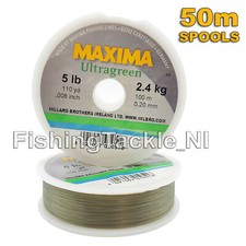 Maxima Ultragreen Fishing Line - Hi-Tensile Monofilament  2lb-30lb - 50m Spools