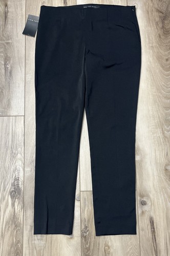 Zara Basic Damen Knöchelhose gerades Bein seitlicher Reißverschluss schwarz Größe Large NEU - Bild 1 von 7