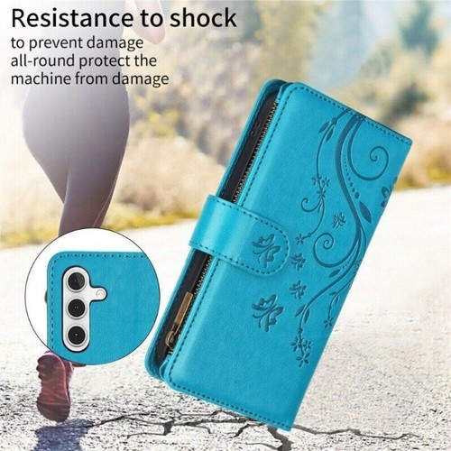 Zip Wallet Case Leather Flip Cover For Samsung S25 S24 S23 S22 S20 FE Ultra Plus - Picture 34 of 69