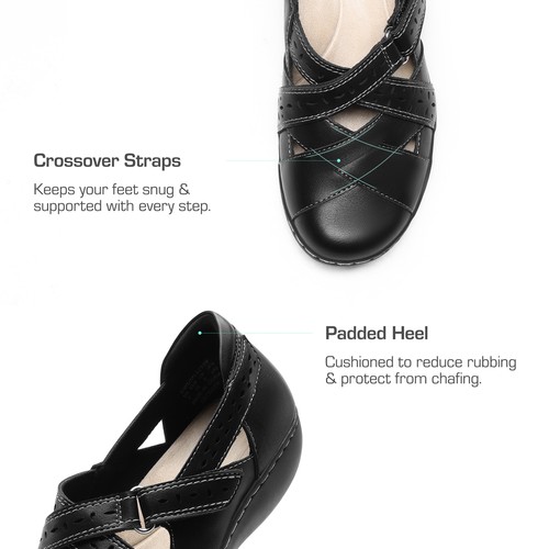 Women Loafers Slip On Comfortable Casual Walking Sandals Flats Work Shoes - Picture 12 of 48