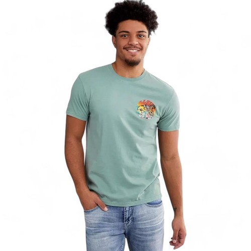 Camiseta para hombre Sullen Art Co Lost In Paradise verde berilo tatuaje motociclista S-XXL - Imagen 2 de 2