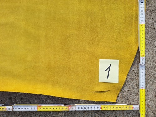 Cuero de vacuno hendidura de vacuno amarillo maíz 2,1 mm de grosor aprox. 1 m² gamuza a elegir - Imagen 3 de 7