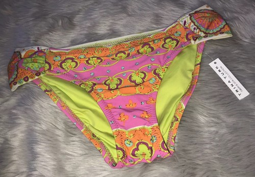 Trina Turk Swim Spa Collection Bikinihose pink orange Größe 6 neu mit Etikett V4