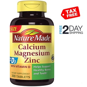 Details About Calcium Magnesium Zinc Plus Vitamin D3 Nature Made Dietary Supplement 300 Tabs