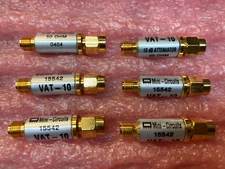 2pcs. Mini Circuits VAT 10 10dB 2 Watt DC-6GHz SMA M/F Attenuator 1542