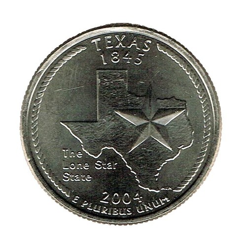 【新品未使用】2004年発行 テキサス州Quarter 1 バンク•ロール 2004 P Texas State Quarter. Uncirculated from US Mint Roll