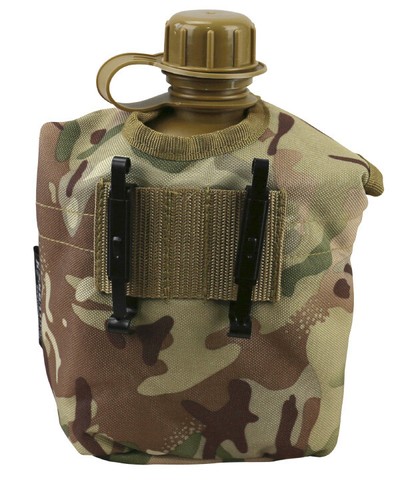 KombatUK Schraubtop Camping Wandern Wandern Wasserflasche Kolben mit Tasche & Clip - Bild 4 von 10
