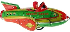 Tin Toy Rocket Racer Space Ship Sound Friction Baby Einstein vintage old