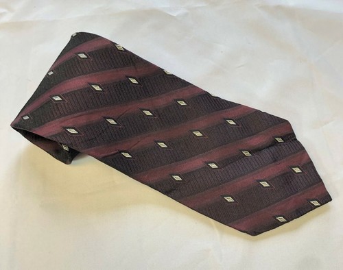 JZ Richards Designer Neck Tie 100% Silk Handmade in USA 58" Maroon & Black #1040 - Picture 1 of 5