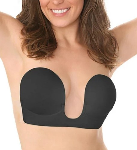 Women Seamless Push Up Backless Strapless Deep Plunge Low-Cut Wedding Lingerie C - Picture 8 of 8